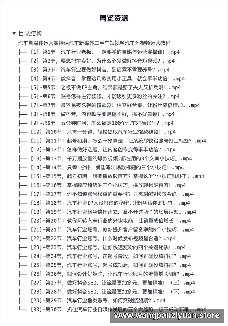 汽车自媒体运营实操课汽车新媒体二手车短视频汽车短视频运营教程