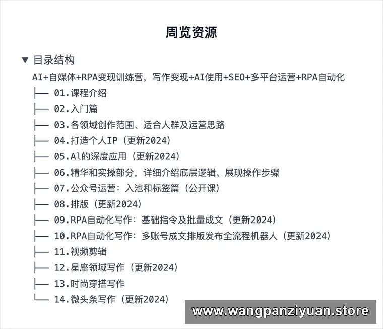 AI+自媒体+RPA变现训练营，写作变现+AI使用+SEO+多平台运营+RPA自动化